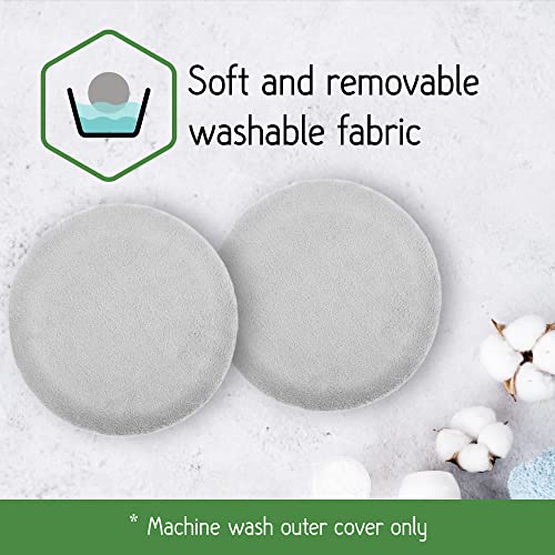 Evergreen Pet Supplies Microwavable Heating Disc for Pets - 2 Pack, X-Large, Round, Gray - Heat Discs with Washable Cover, Up to 8 Hours Warmth & No Electric Cord