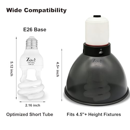 UVB Light Bulb for Reptiles 13W 5.0 High UVB-Transmitting-Glass Tube Spiral Lamp UVA UVB Reptile Light for Turtles, Chameleon, Gecko, Ball Python - size: 13W5.0