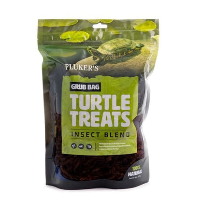 Fluker's Grub Bag Turtle Treats, Insect Blend, High Protein Freeze Dried River Shrimp, Crickets, and Mealworms, For Aquatic Turtles, Amphibians, and Reptiles, 6 oz
