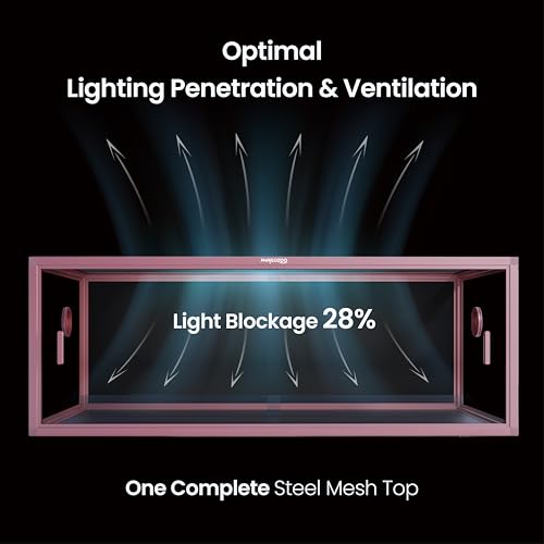 Lightweight 85 Gallon Reptile Enclosure for Snake, Bearded Dragon | Optimal Ventilation & Light Penetration by Rust Proof Mesh Top, Easy Assembly within 6 Steps with Clear Instruction - color: Bloom Pink, size: 85 Gallon