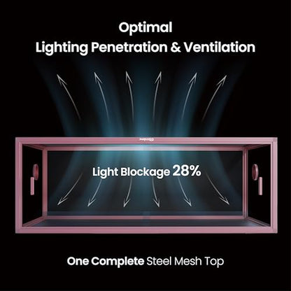 Lightweight 85 Gallon Reptile Enclosure for Snake, Bearded Dragon | Optimal Ventilation & Light Penetration by Rust Proof Mesh Top, Easy Assembly within 6 Steps with Clear Instruction - color: Bloom Pink, size: 85 Gallon