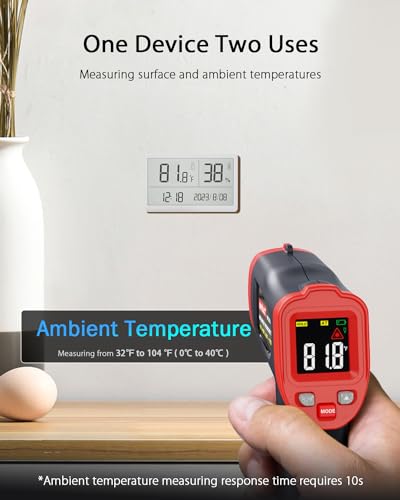 Infrared Temperature Thermometer Gun, Digital Non-Contact Laser Temp Gun Measuring Surface & Ambient Temperature for Kitchen Cooking Food Pizza Oven Grill Meat -58℉ to 1112℉