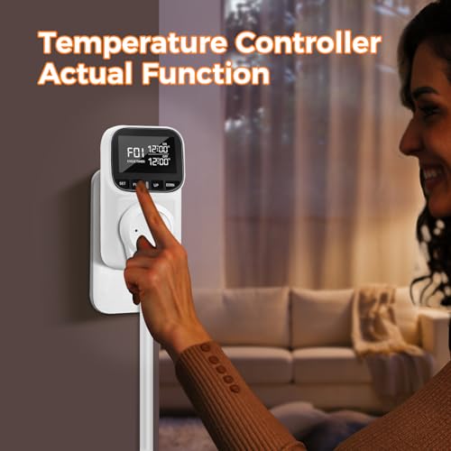 Diymore Digital Temperature Controller Outlet - Precise Heating/Cooling Control for Greenhouse, RV & Incubator (5A/1800W, -40°F to 210°F) - color: Digital Temperature