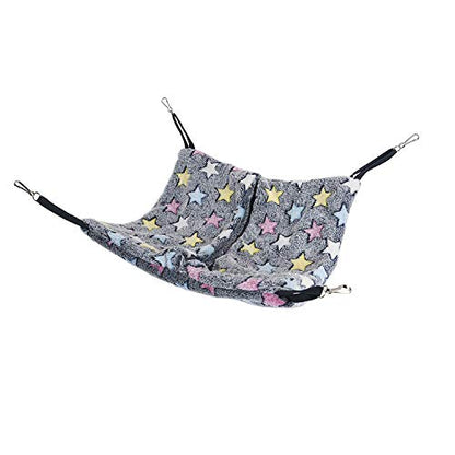 Niteangel Hanging Hammock Nap Sack Swing Bag Pet Sleeper for Ferret Rat Sugar Glider and Other Small Animals (Blue, Star) - color: Blue