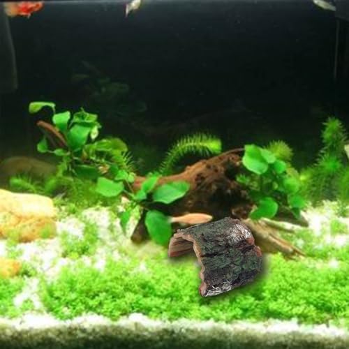 Betta Log Resin Hollow Tree Trunk Ornament, Aquarium Hideout Reptile Cave Ornament Terrarium Fish Tank Decoration-(4Pcs)
