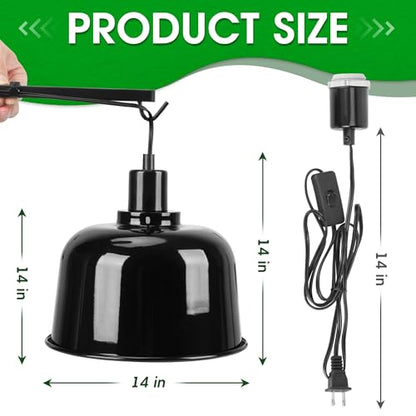 2 Pack Reptile Dome Lamp Cover Light Shade, 8.5 Inch Deep Reptile Dome Light Fixture, Aluminum for Reptile Terrarium with Ceramic Socket and Individual Switch (Bulbs Not Included) - size: 8.5 IN