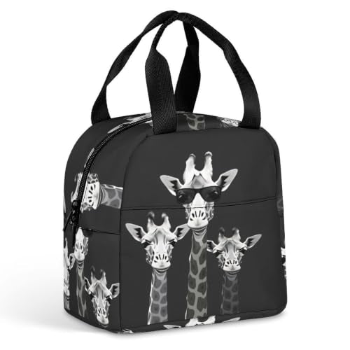 Giraffe Family Lunch Bag for Women Men | Insulated Lunch Box Leakproof Food Meal Containers Reusable Foldable 6L Capacity Lunch Tote Bags for Work Picnic Travel - color: style-15
