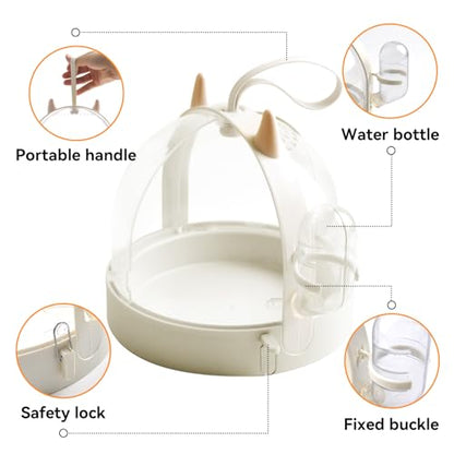 Hamster Portable Cage Travel Case,Hamster Carrying Cage High Permeability Guinea Pig Travel Cage with Water Bottle Travel Carrier for Gerbils Mice Guinea Pigs Sugar Glider(White) - color: 【White】