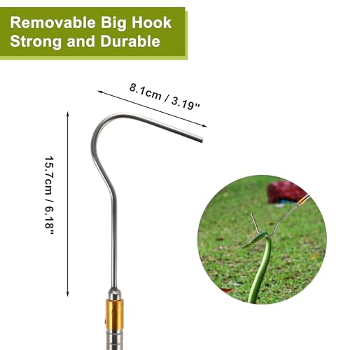 52" Snake Hook, Retractable Snake Catcher, Snake Stick, Snake Grabber Tool, Reaching Tool for Rattlesnakes Python Copperhead Removal Catching, Black