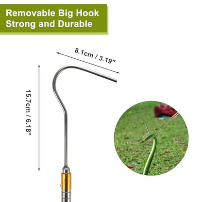 52" Snake Hook, Retractable Snake Catcher, Snake Stick, Snake Grabber Tool, Reaching Tool for Rattlesnakes Python Copperhead Removal Catching, Black