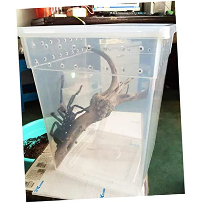 Sosoport Reptile Feeding Container Breeding Box for Spider Lizard Lightweight Ventilated Design for Transport Breeding and Quarantine