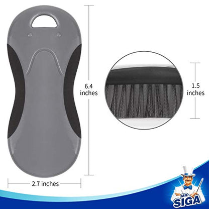 MR.SIGA Multi Purpose Heavy Duty Scrub Brush - Pack of 2 | Strong bristles with effective scrubbing power, ideal for kitchen, bathroom, shower and everyday household cleaning. - color: Gray & Black