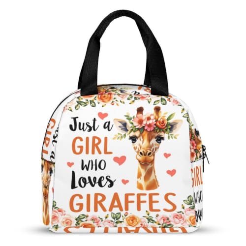Giraffe Loves Lunch Bag for Women Men | Insulated Lunch Box Leakproof Food Meal Containers Reusable Foldable 6L Capacity Lunch Tote Bags for Work Picnic Travel - color: style-14