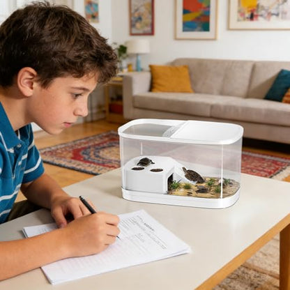 Reptile Tank Reptile Habitat Enclosure | Gecko Terrarium Tank for Spider Chameleon Tarantula Bearded Dragon Frog Snack Gecko Tortoise - color: White