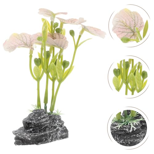 ARTIBETTER Reptile Terrarium Decor Artificial Plants with Fake Leaves Plastic Habitat Decorations for Bearded Dragon Lizard Tank and Hermit Crab Enclosure