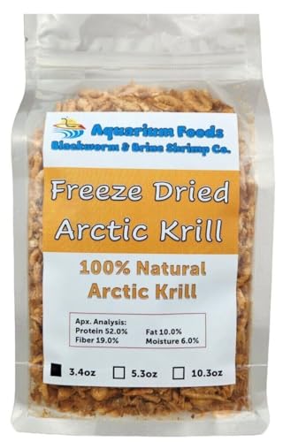Arctic Krill, Freeze Dried for All Tropical & Pond Fish... 3.4oz Clear Bag | For Tropical Fish, Marine Fish, Cichlids, Catfish, Pond Fish, For Aquatic Turtles, Land Turtles - size: 3.4 Ounce (Pack of 1)