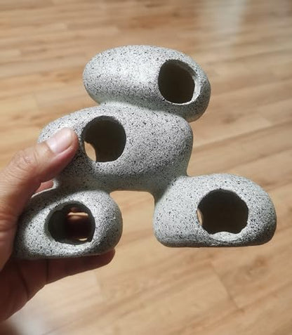 AWXZOM Aquarium Rock Decorations Resin Cichlids Rock with Artificial Moss Betta cave Betta Fish Tank Accessories Fish hides for Aquarium (Rock Cave)