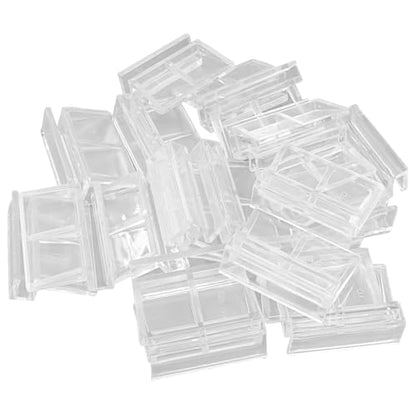 Hordion 20pcs Aquarium Lid Clip, 6mm Clear Acrylic Fish Tank Lid Holder | Aquarium Glass Cover Clips for Rimless Aquarium Fish Tank - size: 6mm