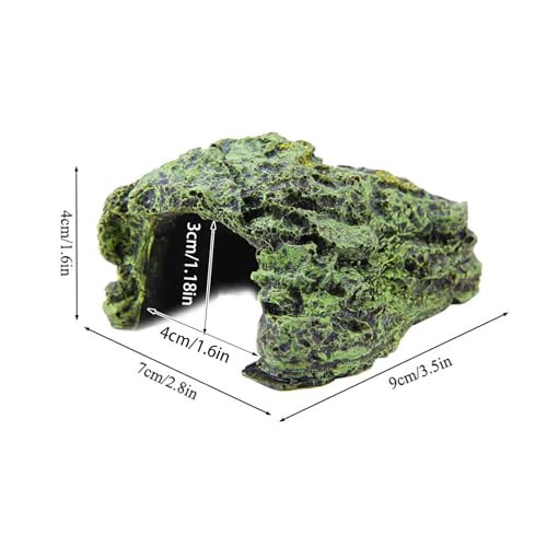 Reptile Hideout Cave Hide Small Resin Shelter Basking Decor for Terrarium Aquarium Gray 1 Pack 3.5 x 2.8 x 1.6 in Rock Style Secure Climbing Hide
