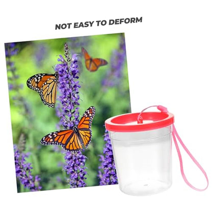 VANZACK 1pc Reptile Feeding Box Insect Cup for Mini Turtles Betta Fish and Jellyfish Lightweight Safe Ventilation Lid