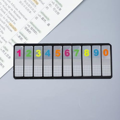 Clear PET Label Stickers, Pull-Out Transparent Waterproof Writable Stickers with 10 Numbers for Organization (Colorful Ten Digits)