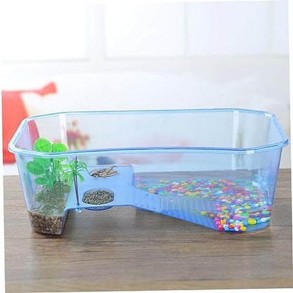 Reptile Terrarium Aquarium Tank Open Plastic Turtle Breeding Box Feeding Station