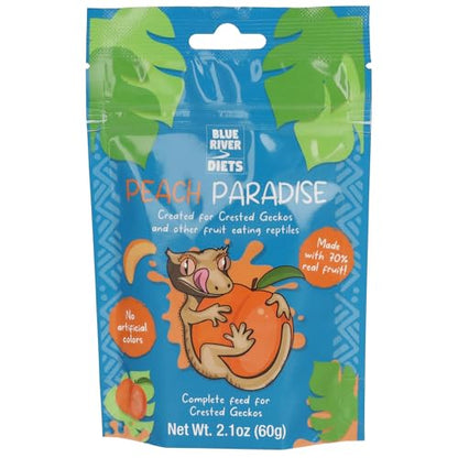 Blue River Diets Crested Gecko Diet | Peach Paradise | All Natural Low Fat Complete Gecko Food | 2.1oz
