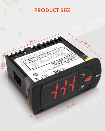 Digital Temperature Control Thermostat for PZGXC0E112K with Temperature Sensor Probes 115，Fit for Carel/ Main Street Equipment BMR-23-F BMR-49-F