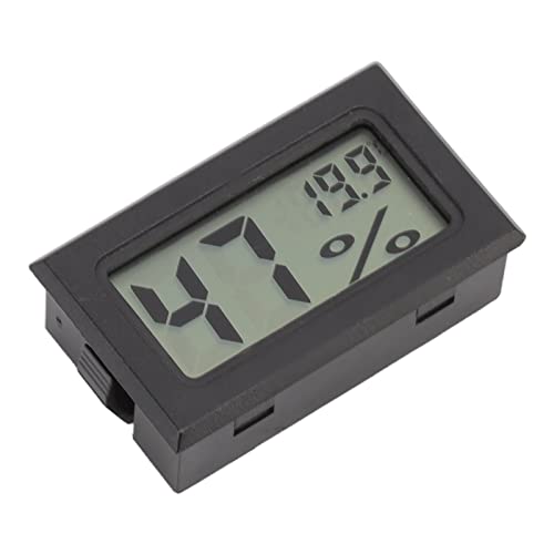 Digital Thermometer Hygrometer, High Accuracy Fast Refresh LCD Humidity Temperature Monitor for Cigar Humidor Reptile Tank Plastic Mini 1 Pack