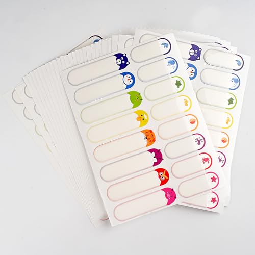 480 Pcs Waterproof Labels for Kids Stuff Daycare Name Bottle Essentials | Animal Self-Adhesive Baby Water Bottle Stickers for School Supply, Self-Laminating Write-on, Reusable Washable - style: Animal