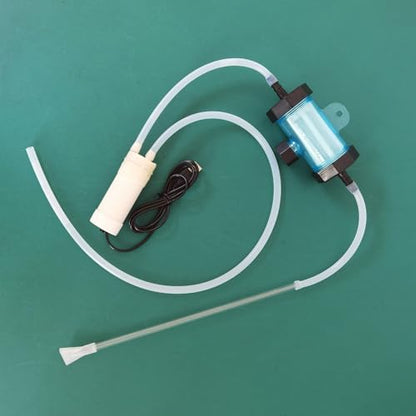 Electric Aquarium Gravel Cleaners USB Pump Quick Low Water Level Water Changer Aquarium Siphon Vacuum Cleaner with 5M(16.5FT) and Filter for Fish & Turtle Tank(not Include Tank & Fish)