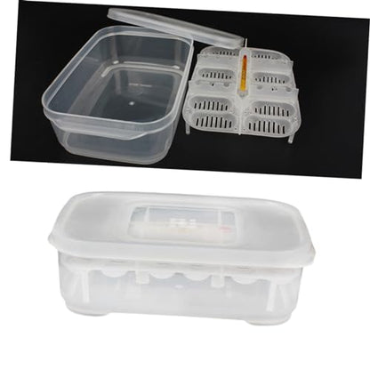 DOITOOL Transparent Breeding Isolation Box Incubator for Snakes and Lizards Hatching Box with Thermometer for Reptiles Holds Up to Eggs Easy to Clean and Observe