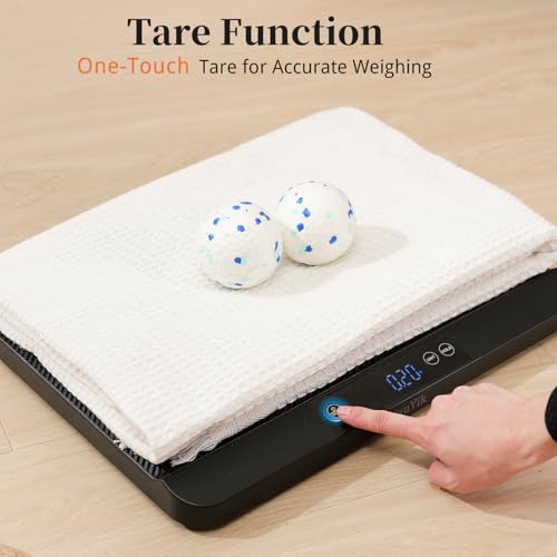 YauYik Digital Pet Scale, Baby Scale with Non-Slip Mat, Up to 40kg, Black | High Precision Puppy Whelping Scale for Kittens, and Crawl Pet, 5 Units, LED Display, Hold Function（Batteries Included） - color: Black