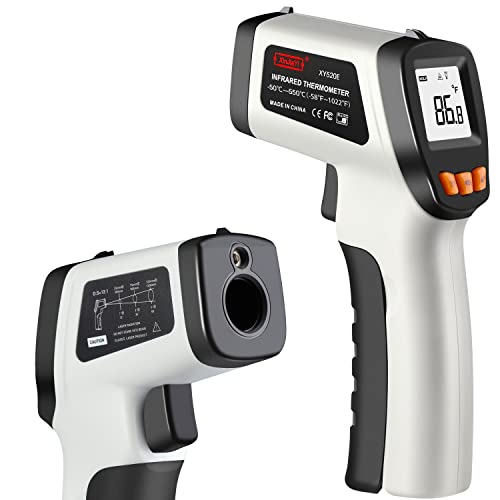 Infrared Thermometer (Not for Human), XinJiaYi Laser Temperature Gun for Pizza Oven, Non-Contact Laser Thermometer Gun for Cooking/BBQ/Grill/HVAC, Surface Thermometer -58°F ~ 1022°F Gray - color: -58°F ~ 1022°F-Gray