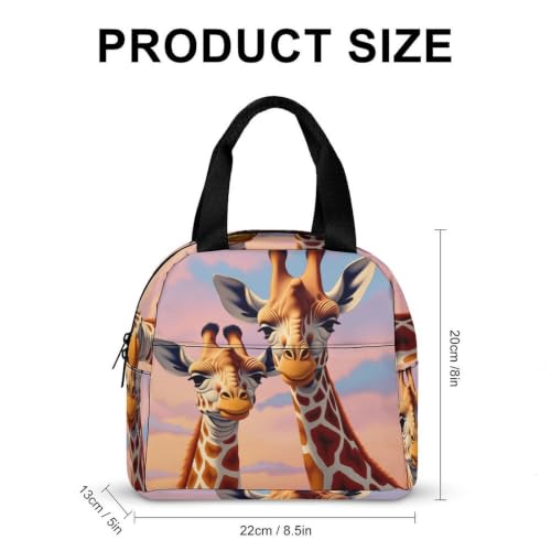 Playful Giraffe Lunch Bag for Women Men | Insulated Lunch Box Leakproof Food Meal Containers Reusable Foldable 6L Capacity Lunch Tote Bags for Work Picnic Travel - color: style
