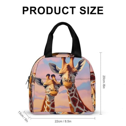 Playful Giraffe Lunch Bag for Women Men | Insulated Lunch Box Leakproof Food Meal Containers Reusable Foldable 6L Capacity Lunch Tote Bags for Work Picnic Travel - color: style
