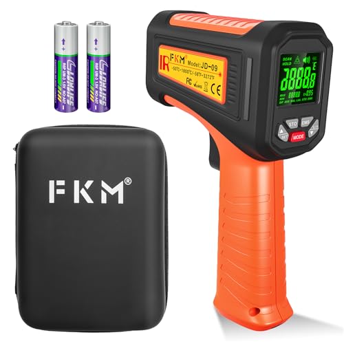 -58°F ~3272°F FKM Infrared Thermometer High Temperature Gun 50:1 Ratio | Digital IR Temp Gun,High Precision-Laser Thermometer Gun for Cooking,Kilns,Forges,Engine,HVAC,Industrial and Home Repair - color: Orange