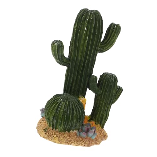 BESPORTBLE Reptile Cactus Terrarium Decoration Landscape for Turtle Lizard Reptile Habitats Realistic Desert Environment Convenient Cleaning Design