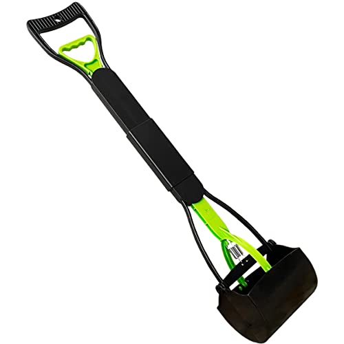 ienjoyed 28" Large Pooper Scooper for Dogs, Heavy Duty Poop Scooper for Large Medium & Small Dog, Pet Dog Pooper Scooper for Grass & Gravel Pick Up - color: Green