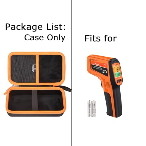 Tourmate Hard Case for TempPro TP30/TP450 Infrared Thermometer Gun | Compact Travel Storage, Shockproof EVA Shell, Fits Laser Thermometer (Black, Case Only)