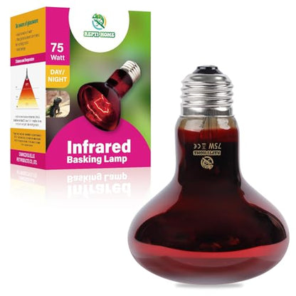 Reptile Heat Lamp,75W Red Basking Spot Lamp Bulb for Chickens Amphibians, Infrared Heat Emitter Light for Coop - size: Infrared 75W 1 Pack