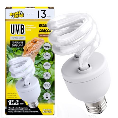 UVB Reptile Light, 13W, UVB10.0 Bulb, UVA UVB Reptile Light Bulb Lamp for Bearded Dragon, Tortoise UVB Bulbs for Desert Reptiles Tank Accessories - color: Uvb10.0, size: 13 Watts
