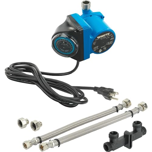 Watts Heat H2O Hot Water Recirculation System w/Programmable Timer, Instant Hot Water, 3 Year Warranty, Pump, 2 Adapters, Sensor Valve, Mounting Screws, 2 Supply Lines, Easy DIY Install (0955805) - style: Pump + 3 Yr Warranty