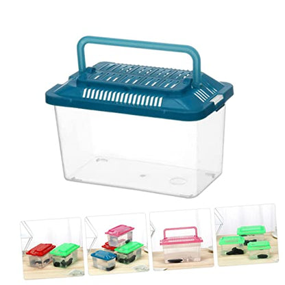 BESTOYARD Small Turtle Tank 5.1X7.1X3.5 Inch Clear Plastic Aquarium for Turtles Fish and Small Pets Portable Reptile Breeding Box Multi-Use Terrarium for Home