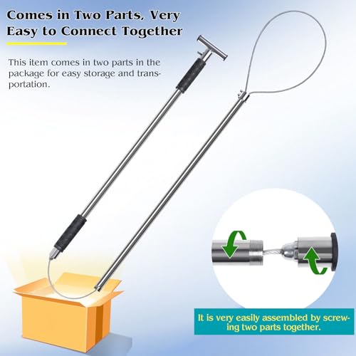 Dog Catcher Pole 61 Inches, Animal Catch Pole Heavy Duty | Stainless Steel Catch and Release Pole for Cats, Dogs, Hogs, and Pigs, Animal Control Tools