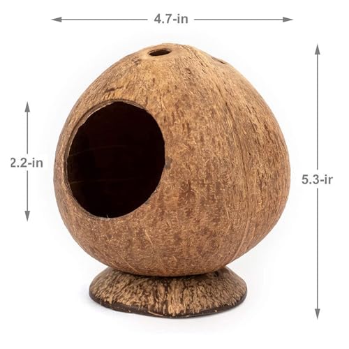 Hamster Hideout Wooden House Coconut Hut Hamster House Bed for Dwarf Gerbil Mouse Mice Rat Small Animals Reptiles