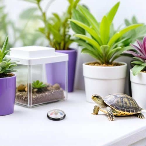 GANAZONO 2pcs Round Humidity Gauge for Reptile and Lizard Enclosure, Accurate Terrarium Control with Quick Response Reading, Waterproof Humidity Meter for Glass Tank and Habitat Monitoring