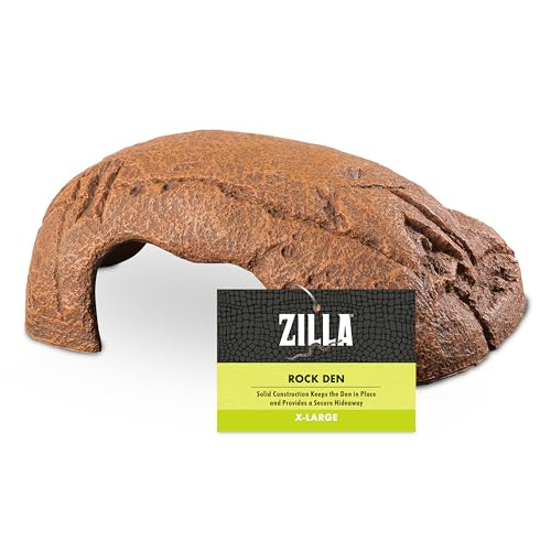 Zilla Rock Den, Naturalistic Rock Décor, Ideal Hideaway for Snakes, Skinks, Geckos, Bearded Dragons, Extra Large - size: Extra-Large