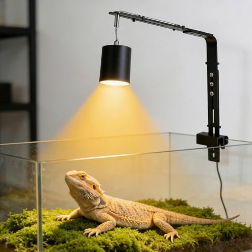 Adjustable Aquarium Light Bracket, Suitable for 13mm Aquarium Walls, Black | Universal Aquarium Light Stand, Fits for Reptile, Fish Tank LED, Plant Lamps, 2.8mm Thick Aluminum Alloersal