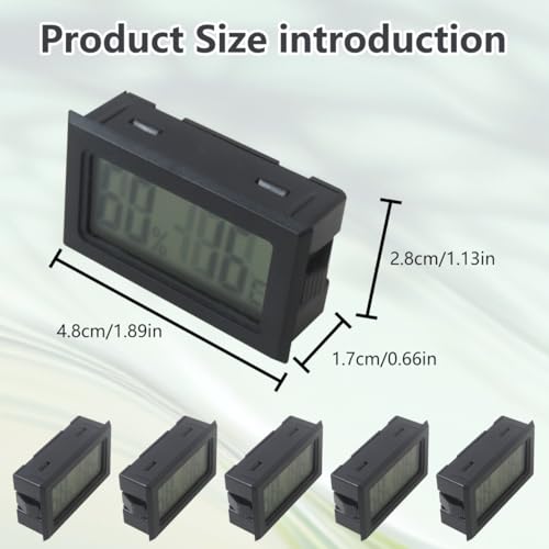 Pack of 6 Mini Small Digital Hygrometer Thermometer Indoor Temperature and Humidity Meter Gauge with Temp Humidity Sensor Monitor Fahrenheit,Universal Use for Jars,Home,Room